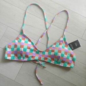 Cotton On BODY Multi Check Scoop Triangle Bikini Top